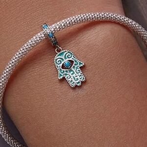 Charm Hand Of Fatima Hamsa Turquoise